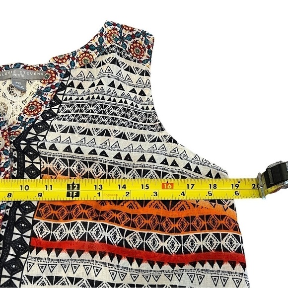 Valerie Stevens Womens Multicolor Sleeveless Lace Knit Back Boho Top, Sixe PXL. - Picture 10 of 15